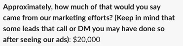 $20K in revenue from our ads.